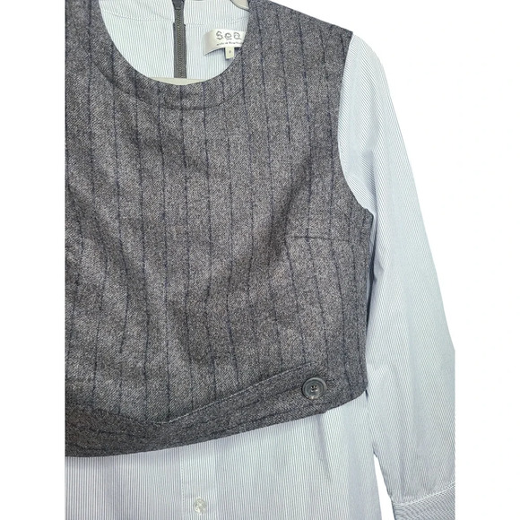 Sea New York Colorblock Pattern Crew Neck Top Size 0 - Picture 3 of 10